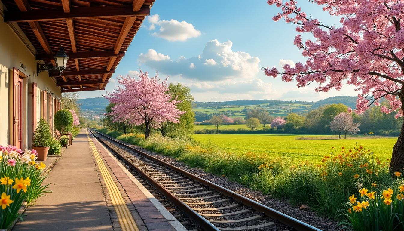 découvrez des idées de destinations à la campagne accessibles en train pour profiter du mois de mai, entre nature, authenticité et détente, sans stress et écoresponsable.