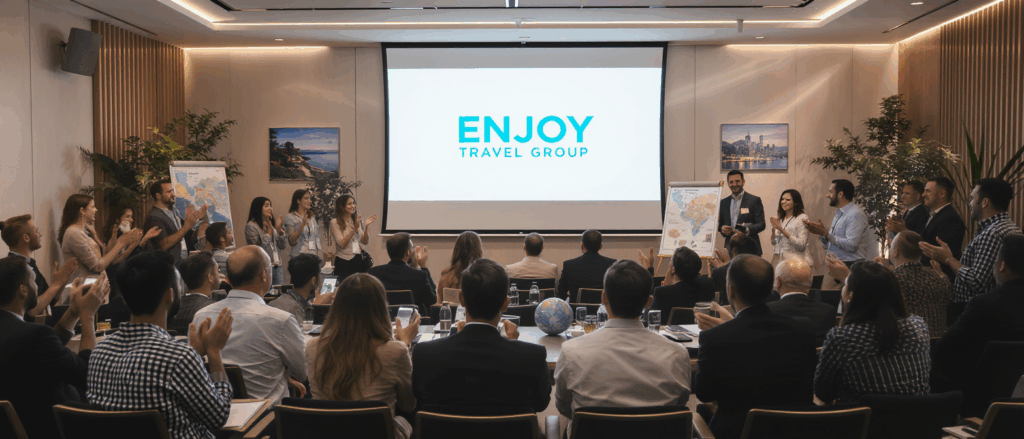 découvrez le lancement officiel d'enjoy travel group et la présentation de sa nouvelle image de marque, symbole d'innovation et de dynamisme dans le secteur du voyage.