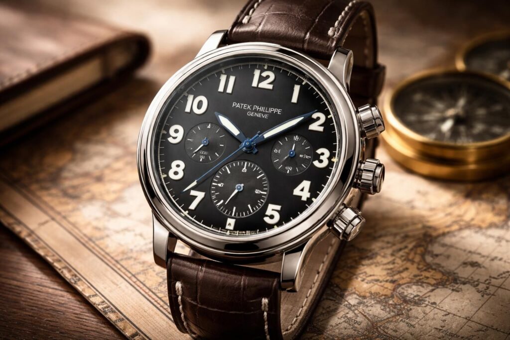 découvrez en avant-première le nouveau patek calatrava pilot travel time 5524g-010, un modèle d'exception alliant élégance et fonctionnalité pour 2025.