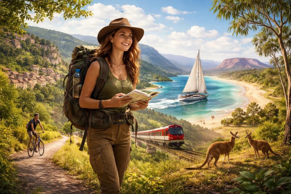 découvrez le récit inspirant d'une femme qui traverse le monde en solo, du lot à l'australie, sans prendre l'avion, pour un périple inoubliable riche en aventures et découvertes.