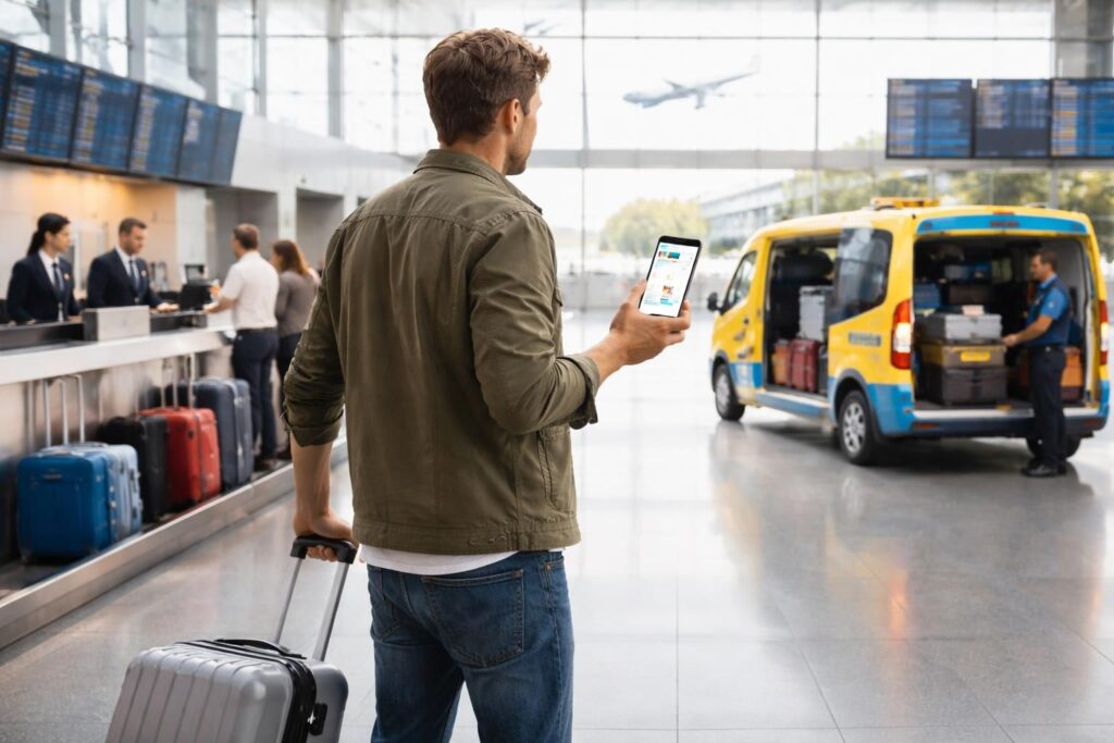comparez le coût des services de livraison de bagages avec les tarifs proposés par les compagnies aériennes pour voyager en avion en toute sérénité.